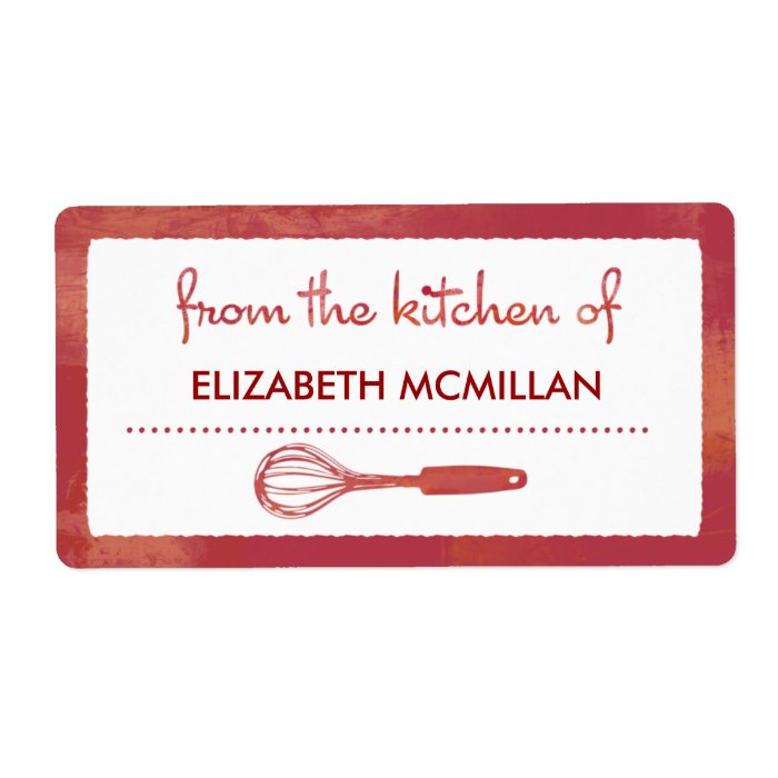 Modern Red Whisk Canning/Kitchen Labels