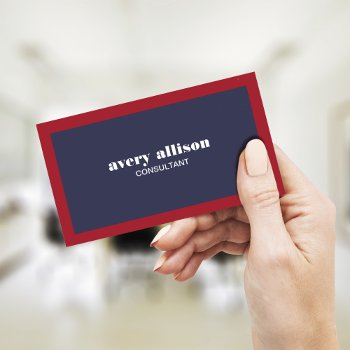 Modern Red  White And Blue Professional Business Card by sm_business_cards at Zazzle