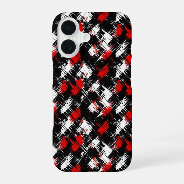 Modern Red White Black Pattern Iphone Case (Back)