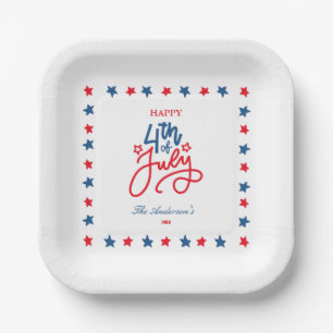 Modern Red, White & Blue 4Th July Dinner Party Paper Plates