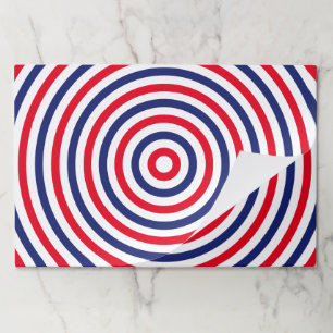 Modern red white blue circular stripes placemats