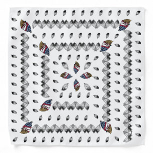 Modern Red White Blue Ice Cream Cone Spiral Bandana