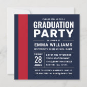 Modern Red White Blue | Photo Graduate Graduation Invitation | Zazzle