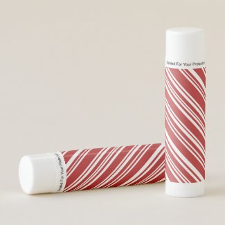 Modern Red White Candy Stripes Lip Balm