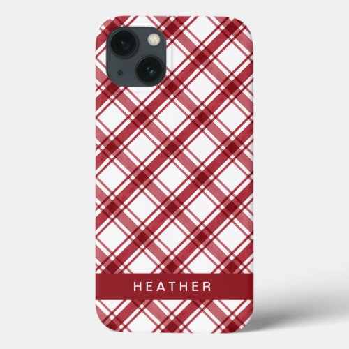 Modern Red White iPhone 13 Case