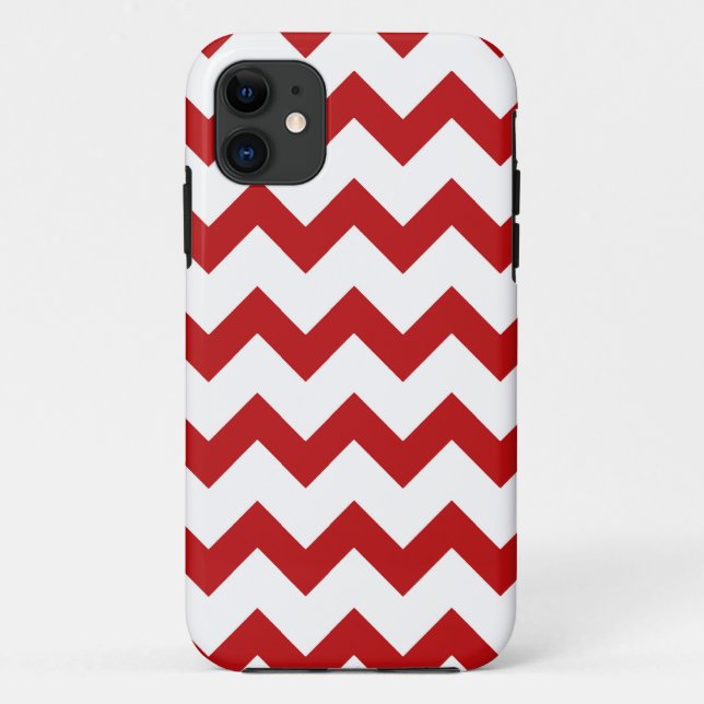 Modern Red White Chevron Pattern iPhone 5 5S Case (Back)