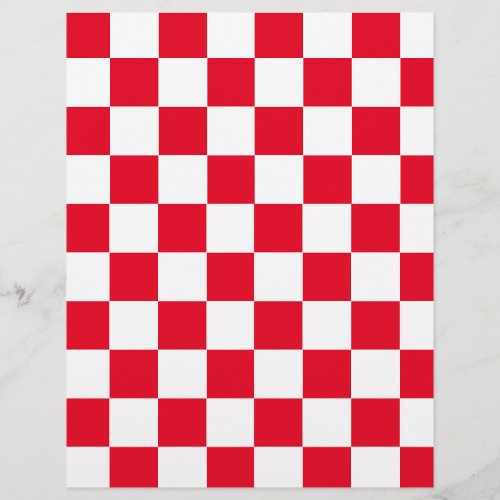 Modern Red White Croatian Checkers Scrapbook Paper