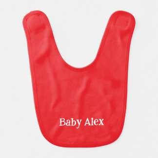 Modern  Red &white  Custom script  Baby Bib