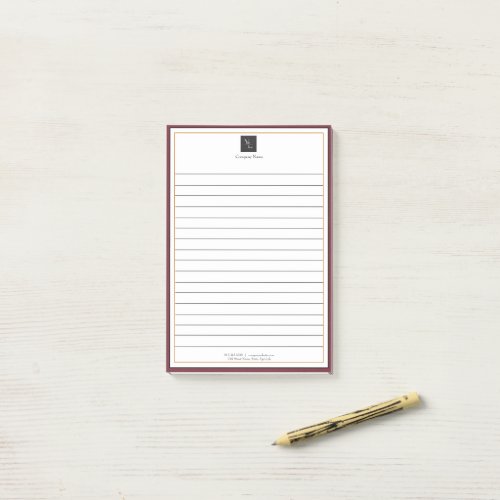 Modern Red White Gold with Business Logo Post_it Notes