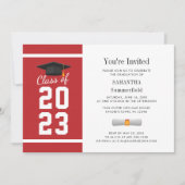 Modern Red White Grad Photo Graduation 2024 Invitation (Front)