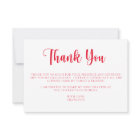 Modern Red White Graduation Thank You Card