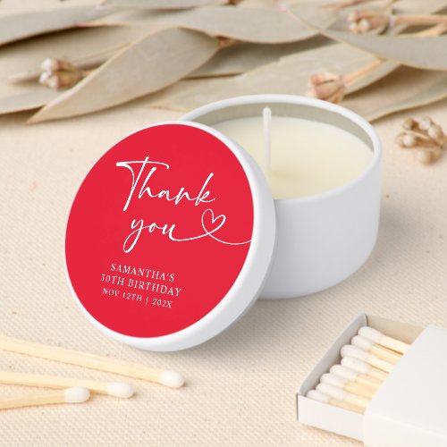 Modern Red White Hello 30th Birthday Thank You