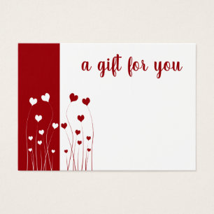 Modern Red White Love Hearts Romantic Gift Card