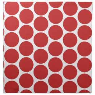 MODERN RED, WHITE POLKA DOTS CLOTH NAPKIN