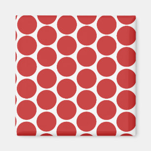 MODERN RED, WHITE POLKA DOTS MAGNET