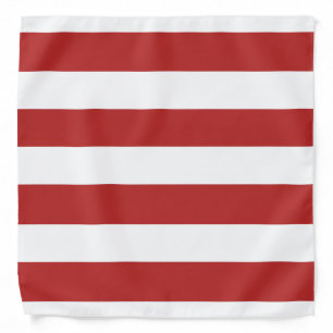Modern Red White Stripes Pattern Bandana