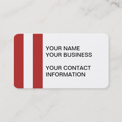 Customizable Modern Red White Stripes Pattern Business Card