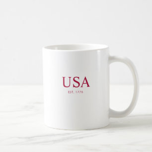 Modern Red White USA Established 1776 Coffee Mug