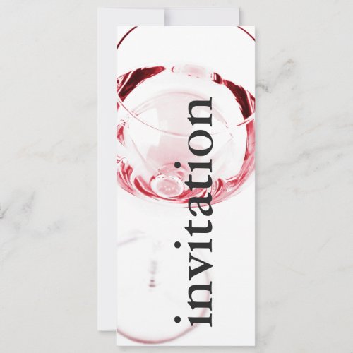 modern red wine glass - winetasting bridal shower 4x9.25 paper invitation card