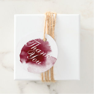 Modern Red Wine Spill Splash Thank You Favor Tags