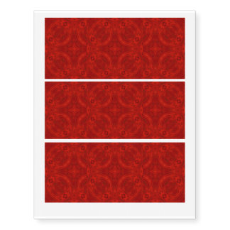 Modern Red wood Pattern Temporary Tattoos