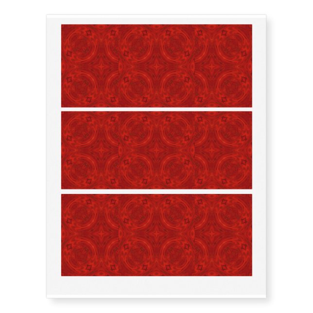 Modern Red wood Pattern Temporary Tattoos (Front)