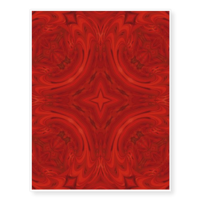 Modern Red wood Pattern Temporary Tattoos (Front)