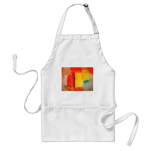 Modern Red Yellow Abstract Painting Adult Apron