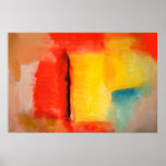 Modern Red Yellow Abstract Painting Art Poster<br><div class="desc">Digitally Manipulated Original Modern Abstract Canvas Painting - Red Tones Minimalist Abstract Art</div>