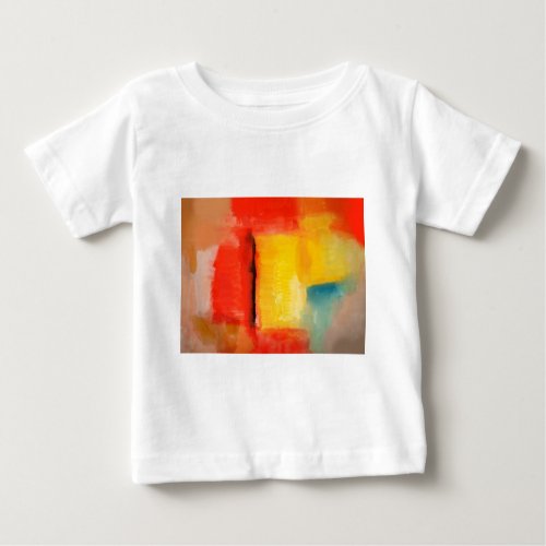 Modern Red Yellow Abstract Painting Baby T_Shirt