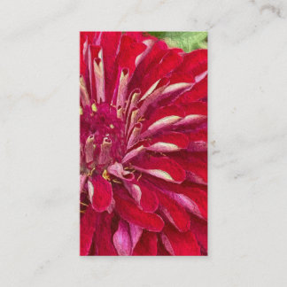Modern Red Zinnias Business Card