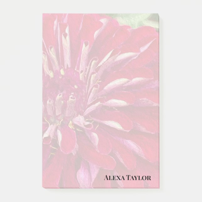 Modern Red Zinnias Post-it Notes (Front)