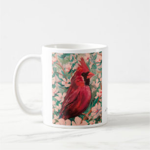 Modern  Reds & Whites Cardinal Painting Coffee Mug