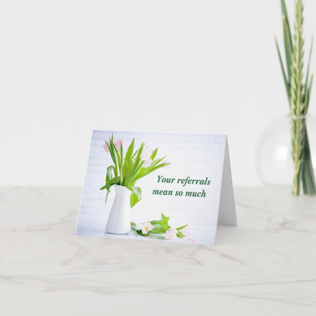 Modern Referral Thank You Flowers Business Card (Front)