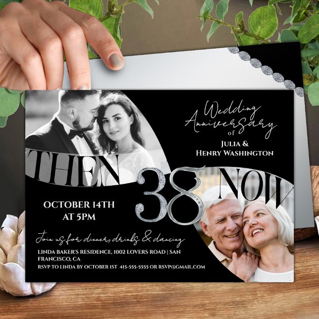 Modern Refined 38th Wedding Anniversary Invitation (Creator Uploaded)