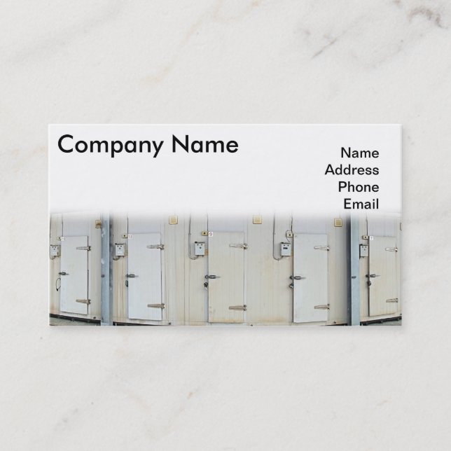 Modern Refrigeration and Freezer Storage Facility Business Card (Front)