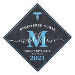 Modern Registered Nurse RN Medical Graduate Graduation Cap Topper | Zazzle