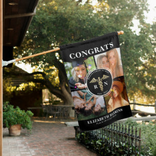 Modern Registered Nurse RN Medical Graduate Photo House Flag