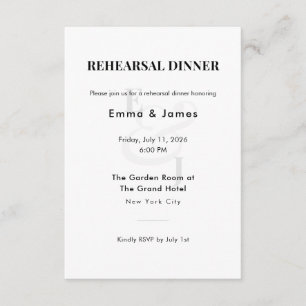 Modern Rehearsal Dinner Invitation Card QR Code