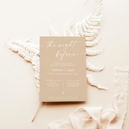 Modern Rehearsal Dinner Invite Boho Night Before