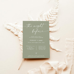 Modern Rehearsal Dinner Invite   The Night Before