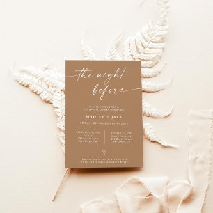 Modern Rehearsal Dinner Invite The Night Before