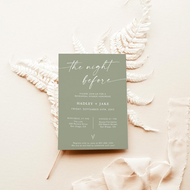 Modern Rehearsal Dinner Invite | The Night Before (Creator Uploaded)