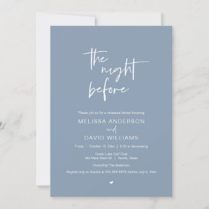 Modern Rehearsal Dinner Party, The night before Invitation