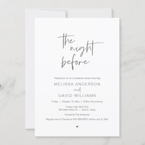 Modern Rehearsal Dinner Party The night before Invitation