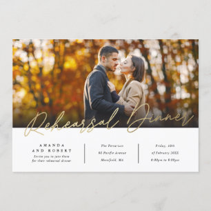 Modern Rehearsal Dinner Photo Invitation