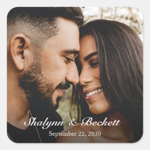 Modern Rehearsal Dinner Photo Square Sticker