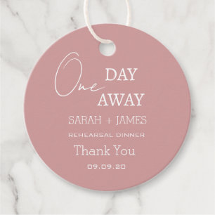 Modern Rehearsal Dinner Pink Wedding Thank You Favor Tags