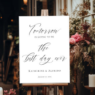 Modern Rehearsal Dinner the night before welcome Poster