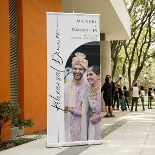 Modern Rehearsal Dinner Welcome Custom Photo Retractable Banner